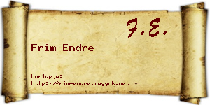 Frim Endre névjegykártya